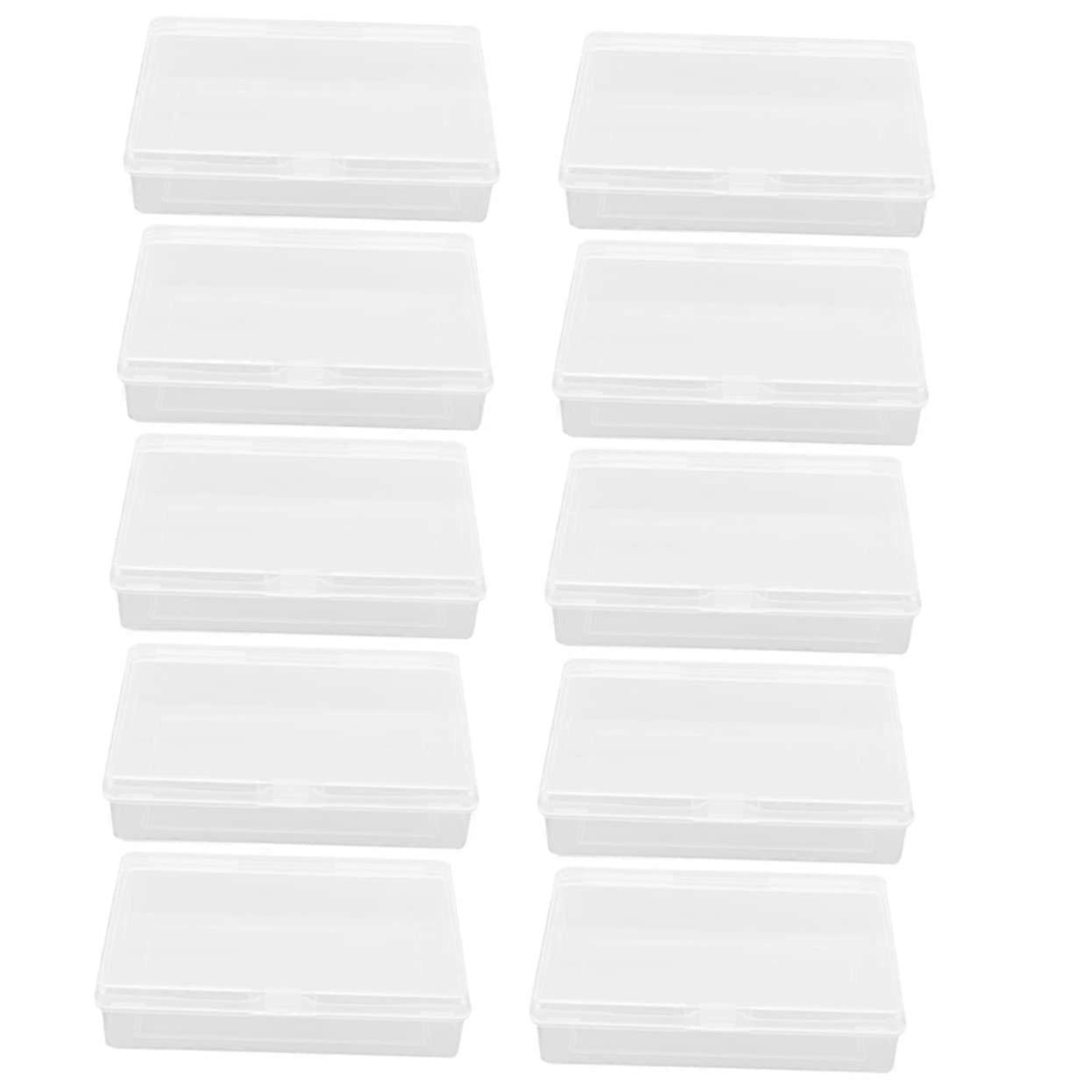 10pcs Clear Plastic Trading Card Storage Case Protects Playing Cards and Small Accessories