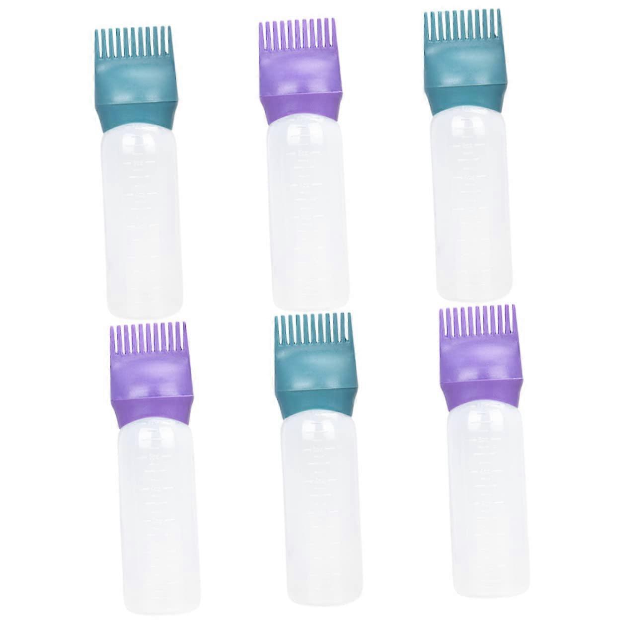 6pcs Hair Dye Applicator Bottle with Comb Tip for Precise Root Coloring and Easy Cleaning