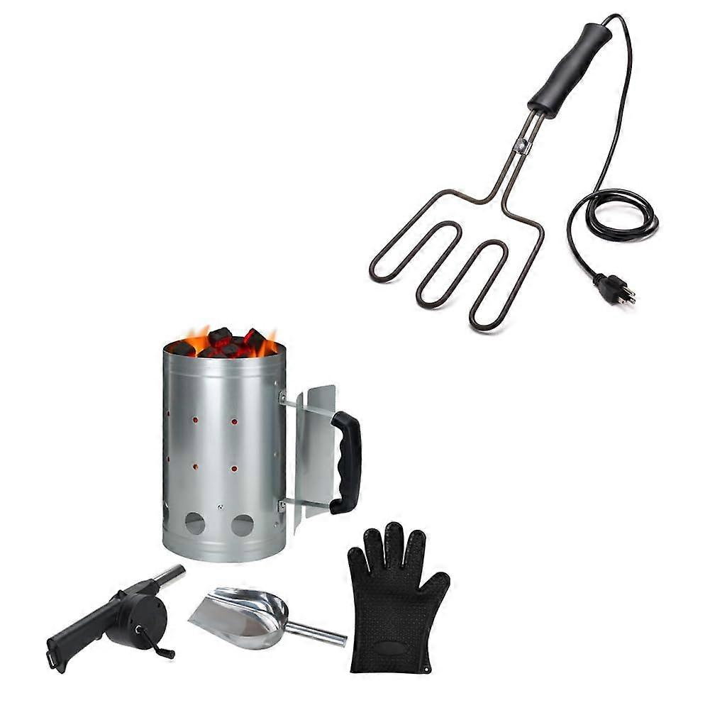 Large Charcoal Chimney Starter for BBQ with Fast Ignition and HeatResistant Handle
