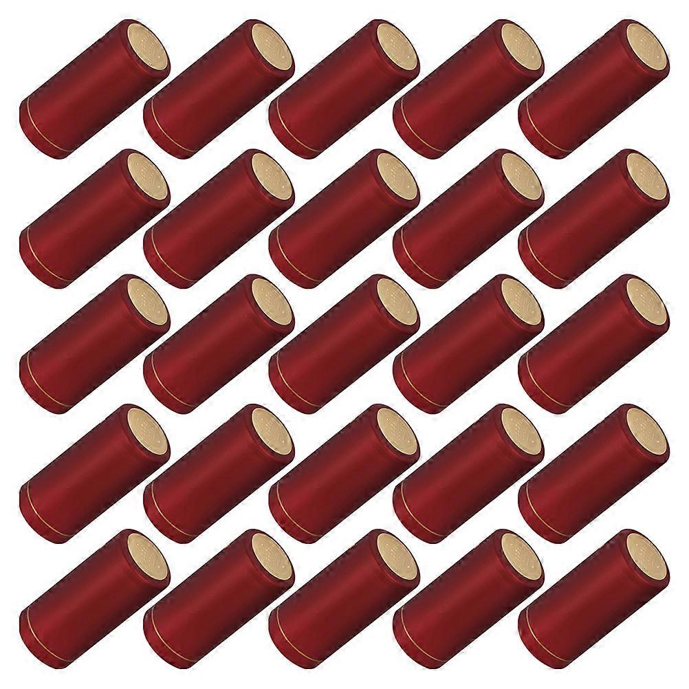 100Pcs Plastic Heat Shrink Caps Red Covers for Storage Use