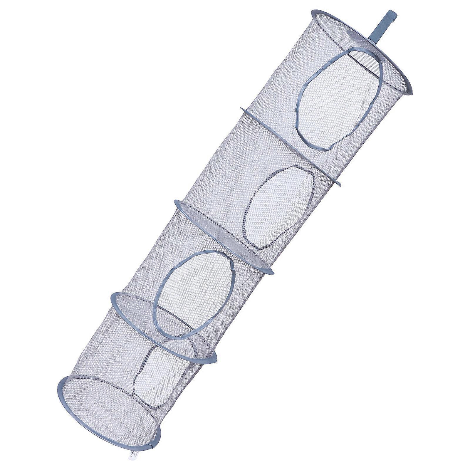 Laundry Drying Basket Foldable Hanging Storage Mesh Grey 110x30x30cm Home Use 1Set