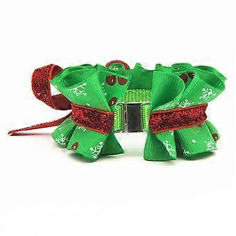 Suministros navideños para mascotas ajustables para 2 collares de perro coloridos