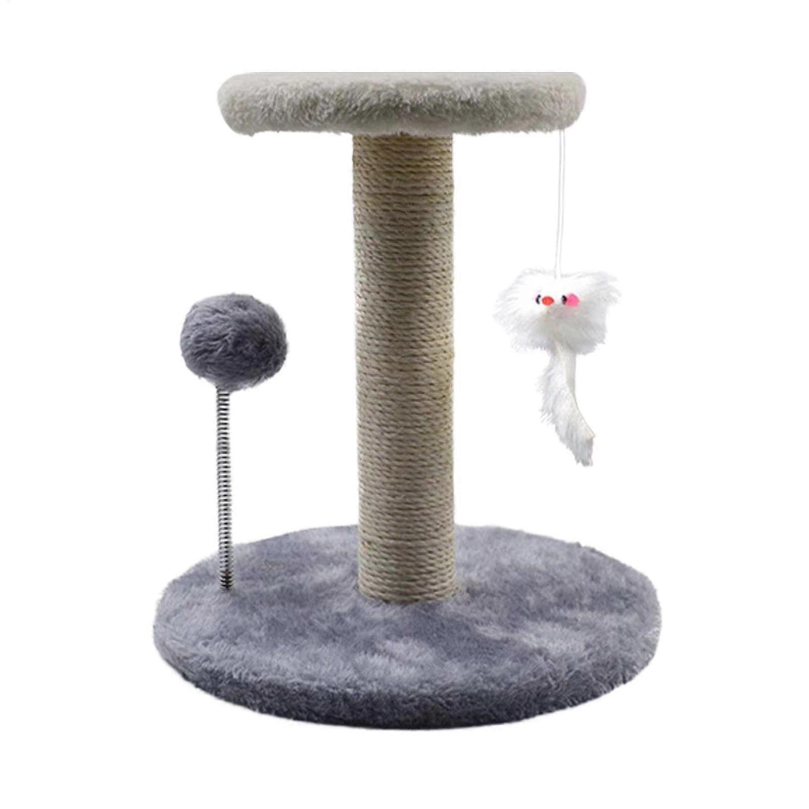 Large Cat Tower with Scratching Post for Indoor Cats, Sturdy Base and Interactive Play Features, Gray