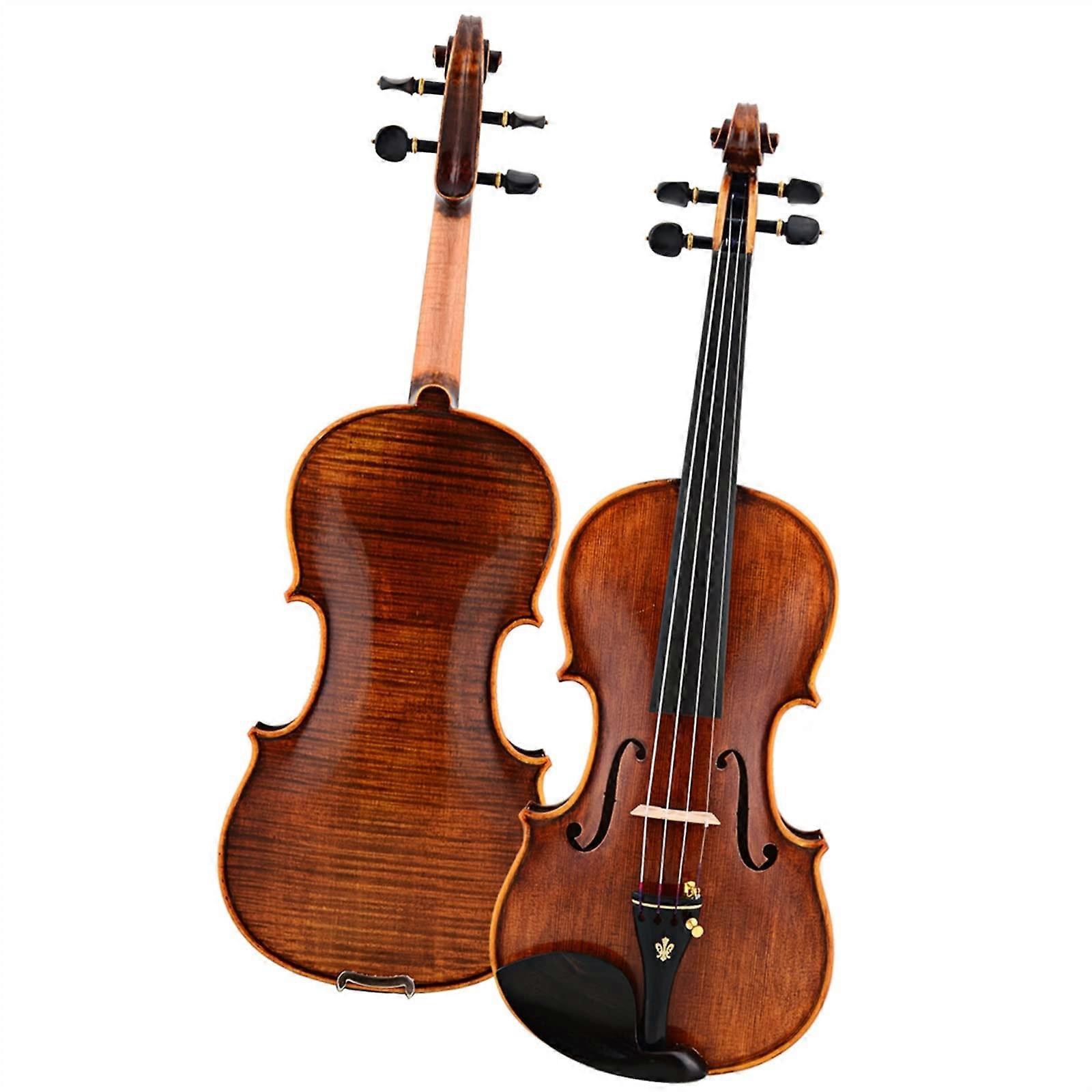 3/4 Size Spruce Maple Violin for Adults with Case and Bow, Solid Wood Beginner to Intermediate Set