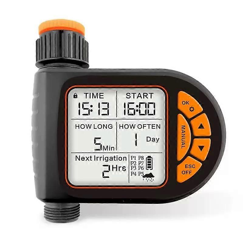 Garden Watering Timer with LCD Display, Automatic Irrigation Controller, Single Zone Outdoor Lawn