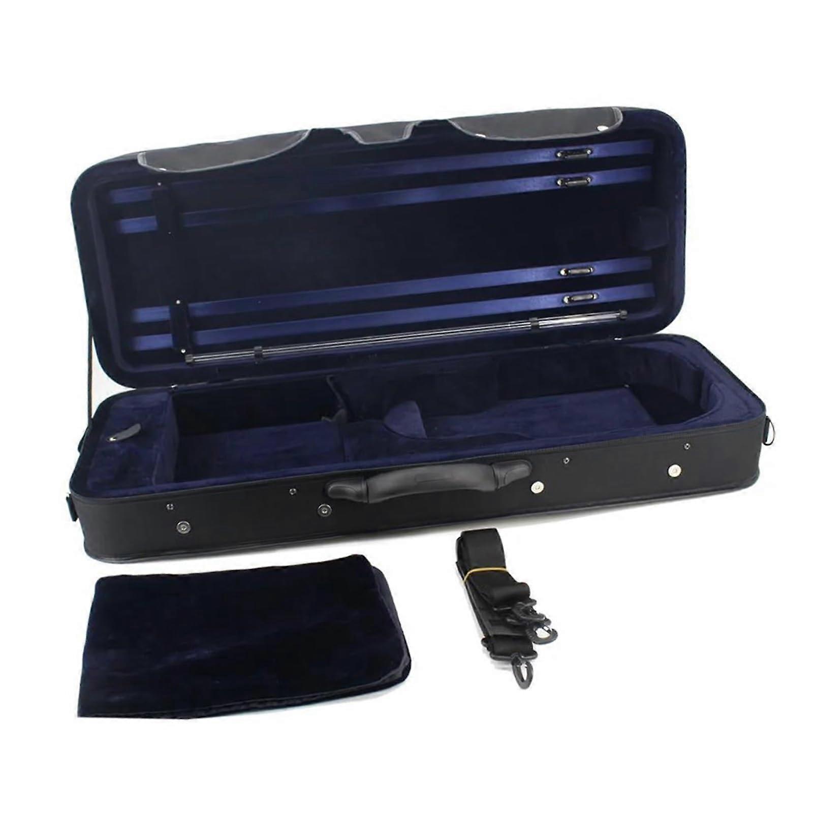 15 Inch Shockproof Viola Case with Hygrometer and Backpack Straps, Black Canvas