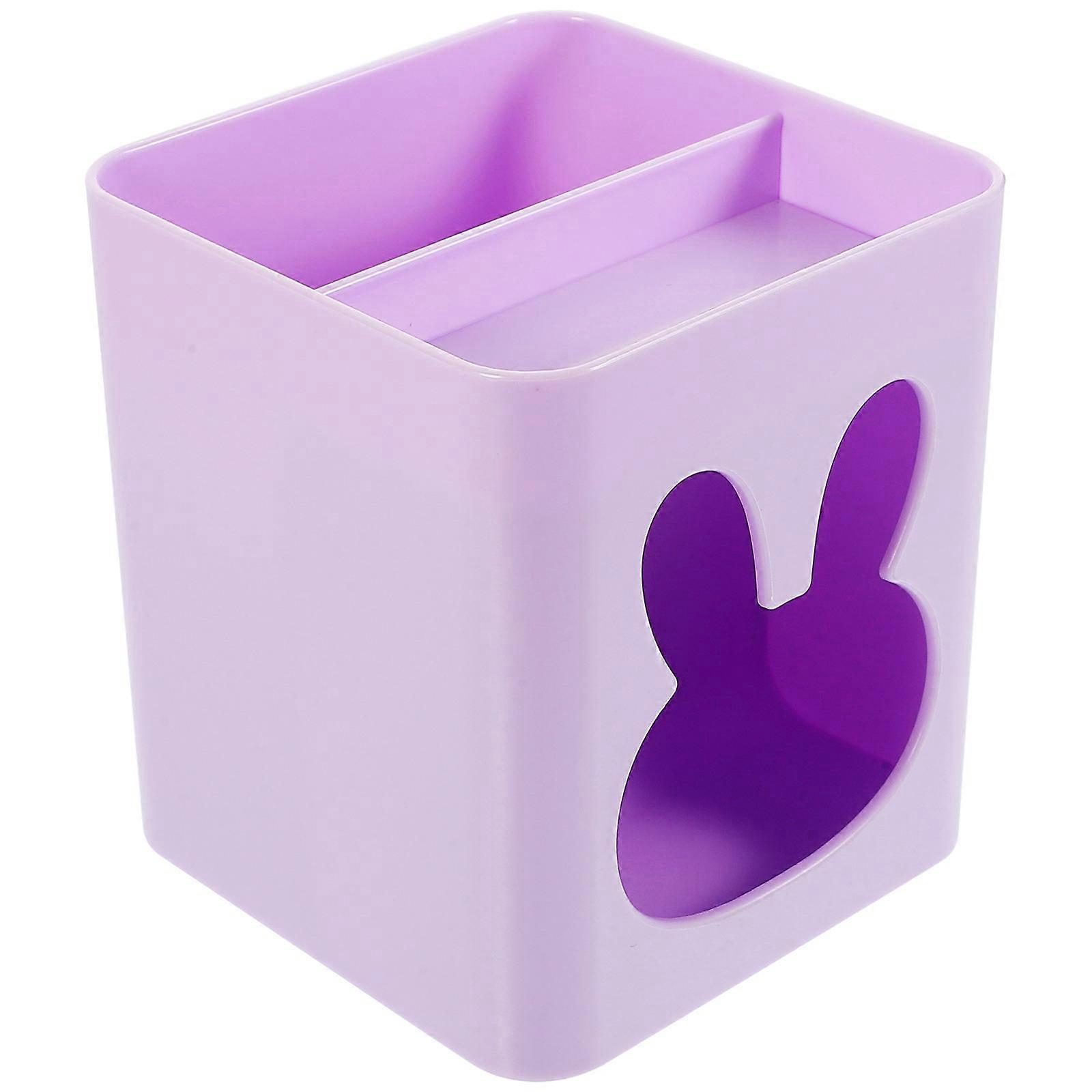 Office Violet Pen Holder Multi-Function Desktop Pencil Holder 2Pcs Set