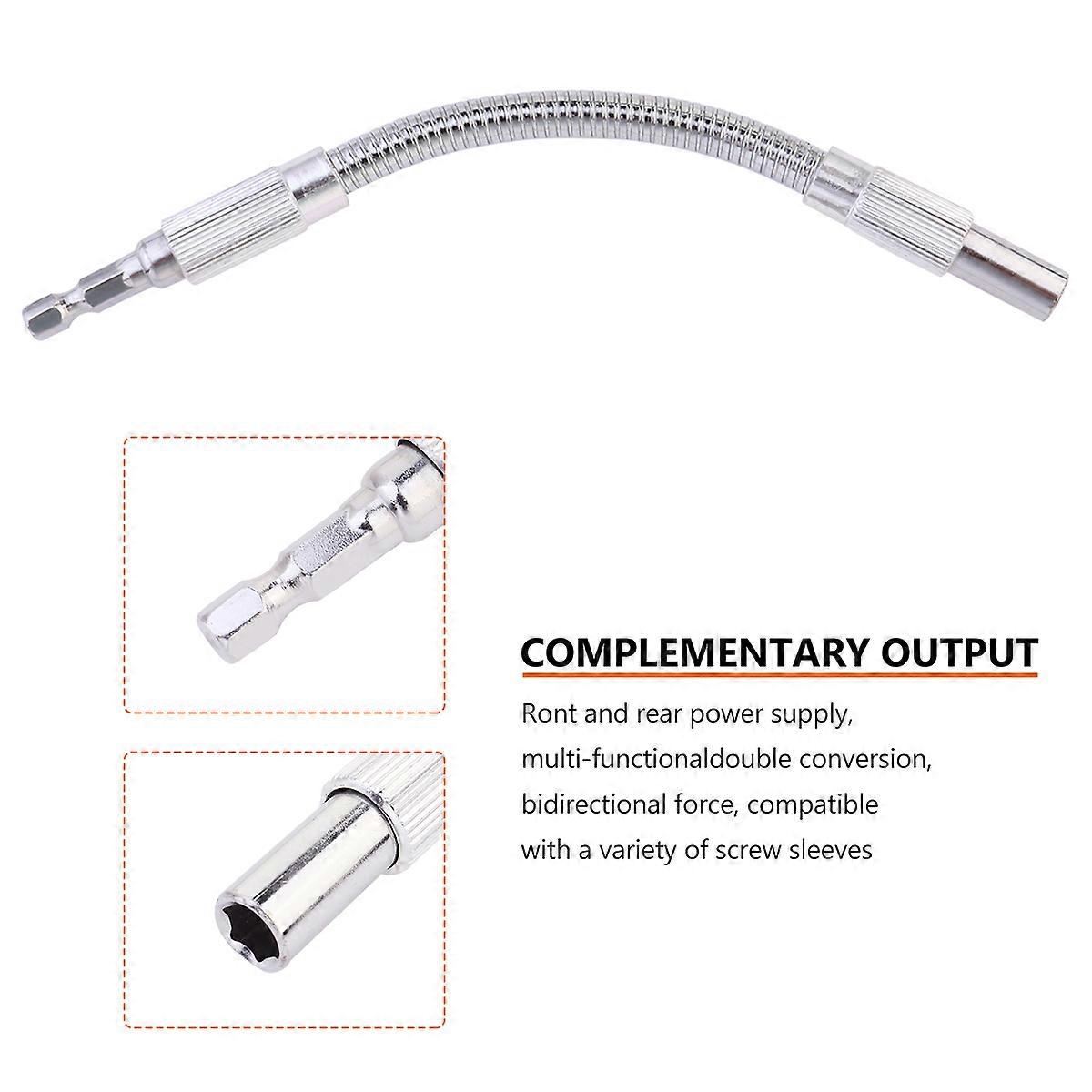 Flexible Drill Bit Extension Shaft for Electric Drill Use 2Pcs Set