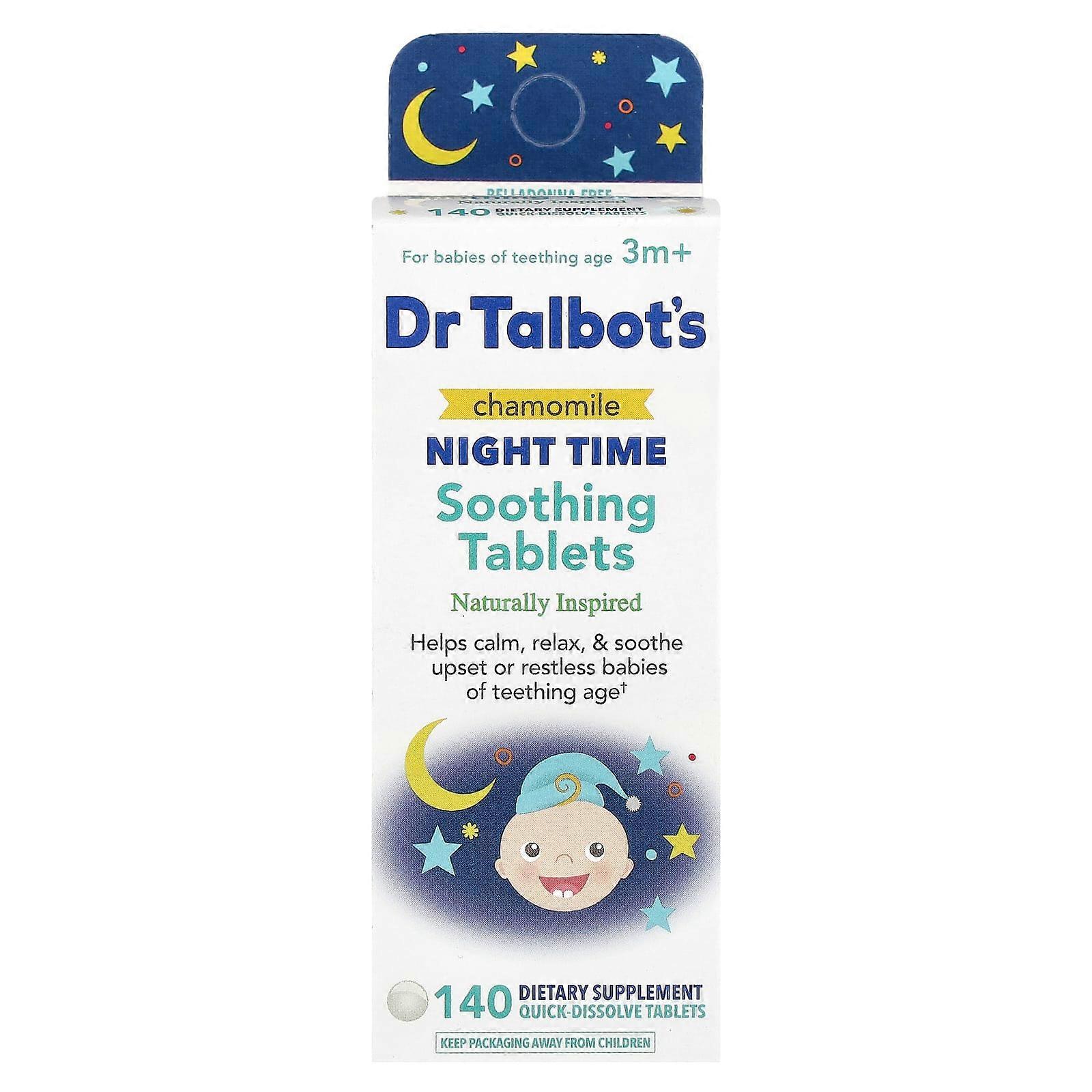Dr. Talbot's, Chamomile Night Time Soothing Tablets, 3 m+, 140 Tablets