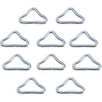 10x Dreieck Ringe Schnalle V-Ringe für Gurte Trampolin Matte Zubehör, Superma, Silber
