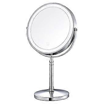 Double Sided Lighted Makeup Mirror 10x Magnification 8 Inch Dimmable Brightness Adjustable