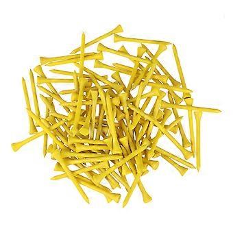 Golf-Tees aus Holz, 100 Stück, gelb, Outdoor-Sportzubehör
