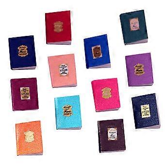 Miniaturas de livros para casa de bonecas, modelo de livro para decoração, 12 unidades, cores sortidas.