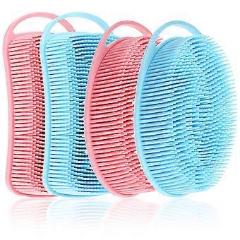 Body Shampoo Silicone Cleaning Brush for Massage Use 4Pcs Assorted Colors