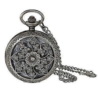 2026 Retro Camellia Flower Pocket Watch Women's Unisex Analogue Quartz Watch With Necklace Chain Pocket Watch Gift