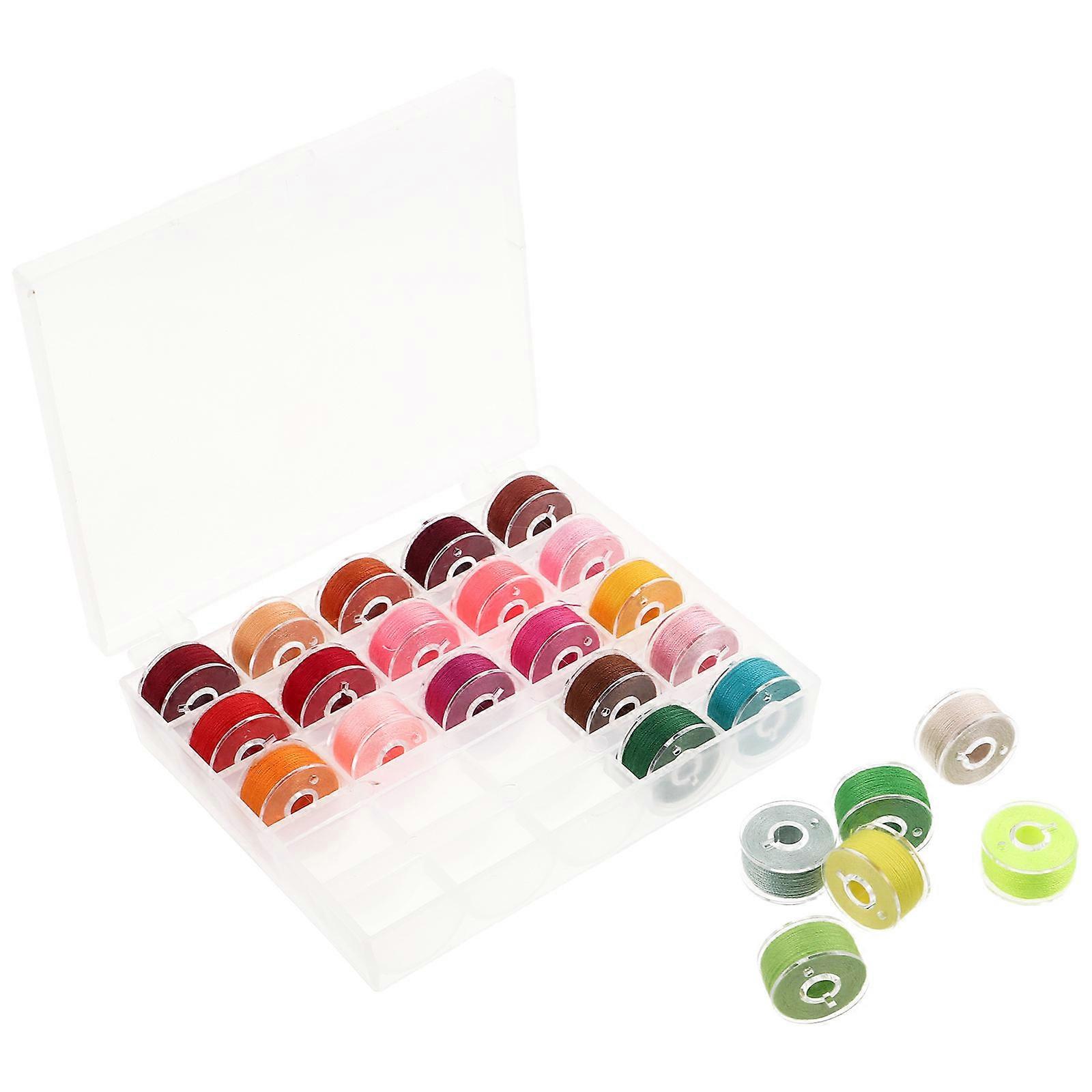25pcs Sewing Thread Kit Sewing Machine Threads Prewound Bobbins Sewing Threads Kit Sewing Machine Thread Assortment Polyester Thread
