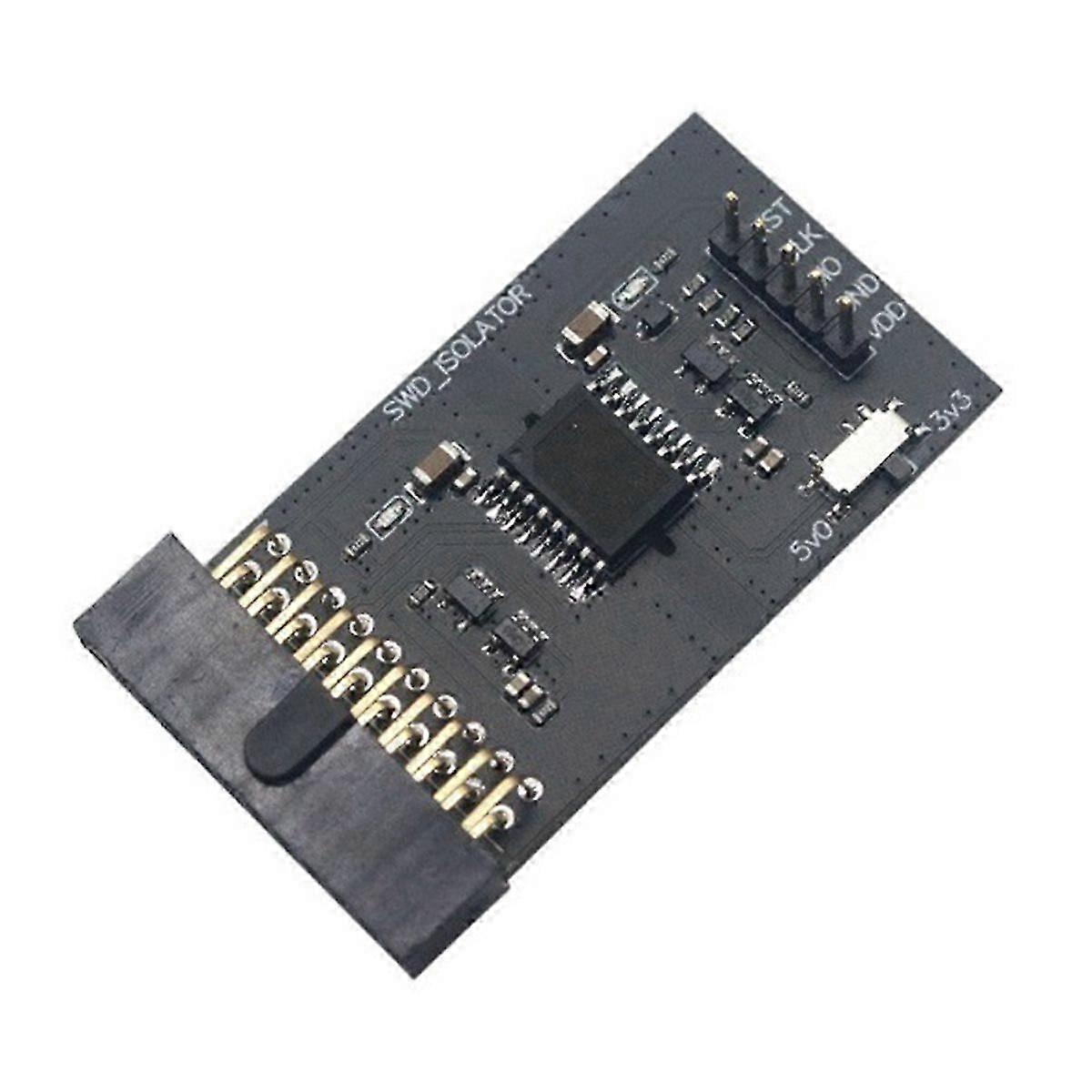 SWD High Voltage Isolation Board, 3000Vrms Digital Isolation, Compatible with ST-Link DAP-Link, Selectable 3.3V/5V Output, 9.6Mbps Debug Speed