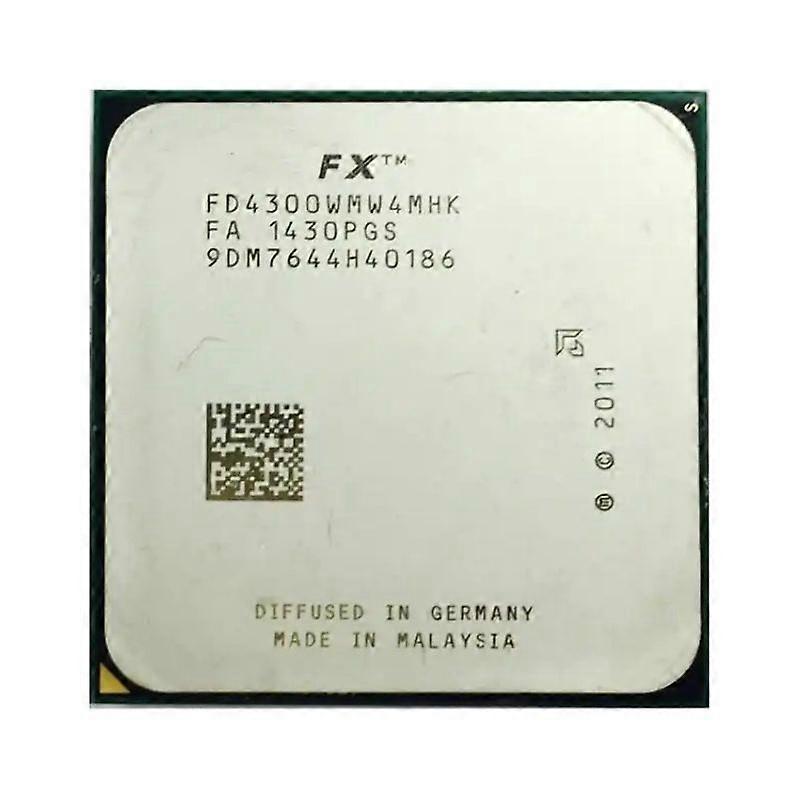 FX-4300 CPU - Socket AM3+ 4 Cores 4 Threads 3.8GHz 4MB L3 Cache 95W.