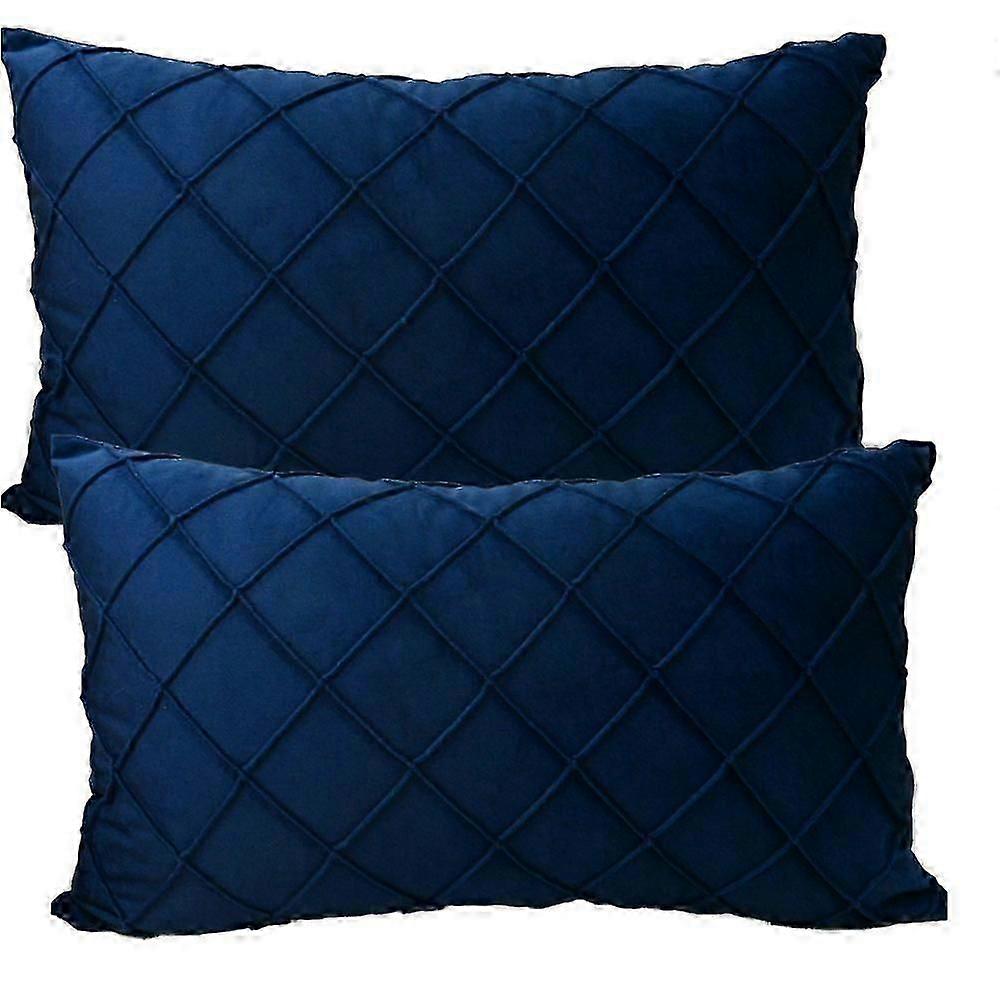2pcs funda de almohada rectangular con patrón de rayas simple color sólido