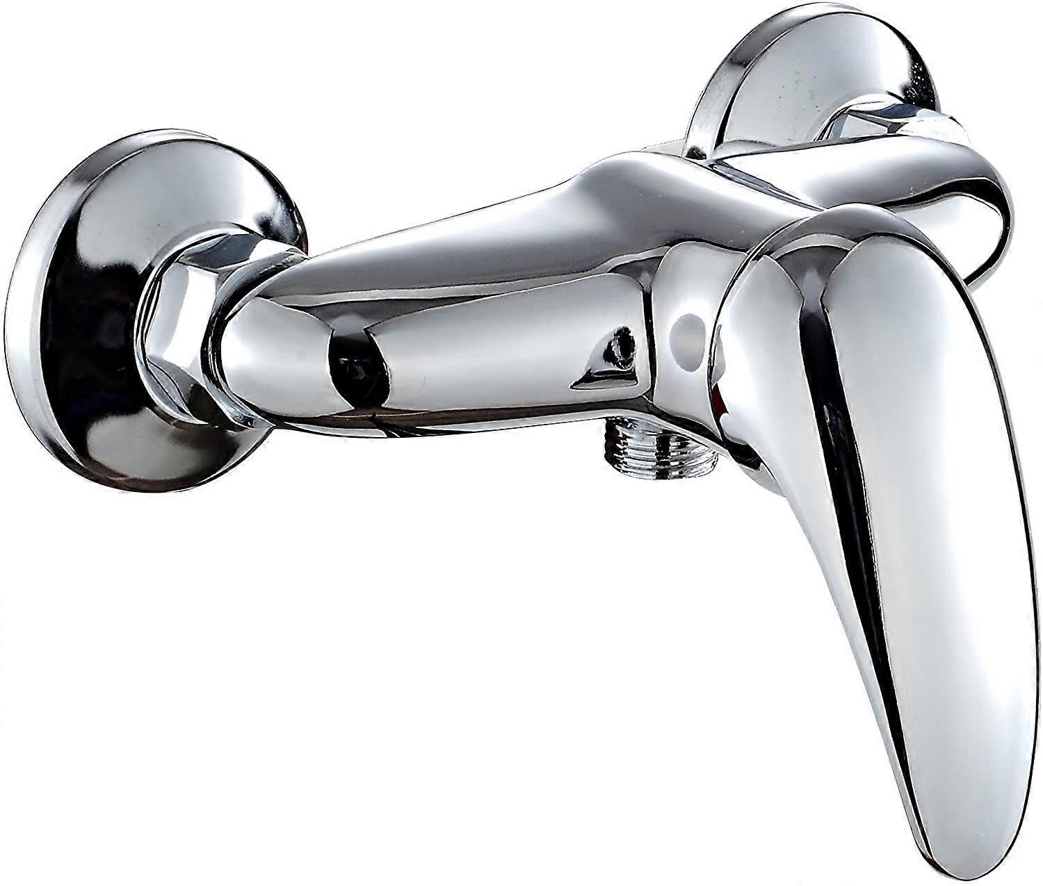 Chrome-plated shower mixer tap.