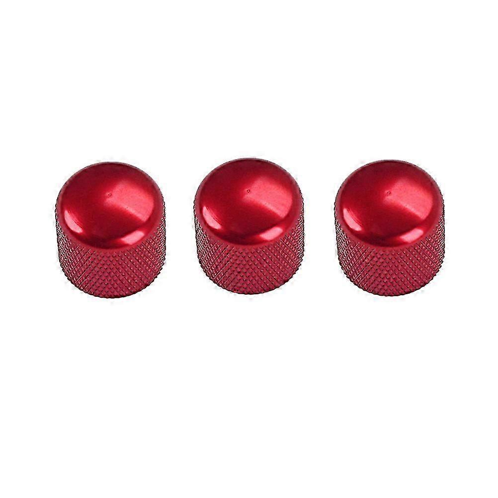 3pcs Metal Effect Pedal Control Amplifier Knobs for Electric Guitar Bass (Red)