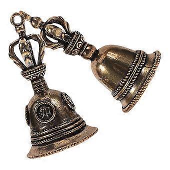 Retro Bell Charms Metal Keychain Adornment for Pet Collar 2Pcs Brown