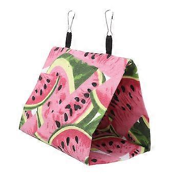 Bunte Wassermelonen-Leinwand-Papageien-Hängematte, weich und bequem, dreieckiges Vogelnest zum Spielen und Ausruhen, 17 x 11 x 15 cm / 6,7 x 4,3 x 5,9 Zoll 