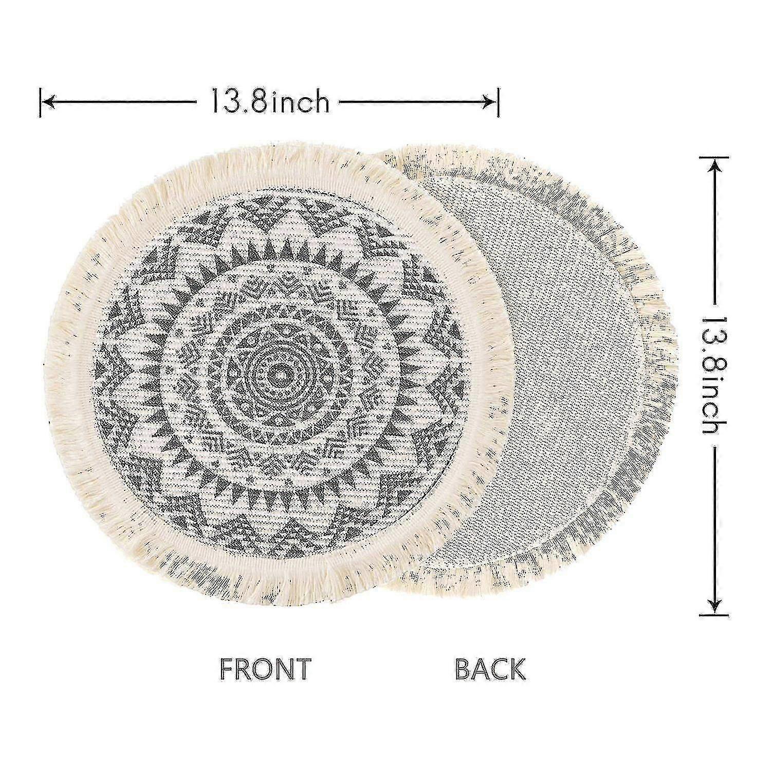 4pcs Round Placemats,compatible With Table Dinner Home Decor(black)