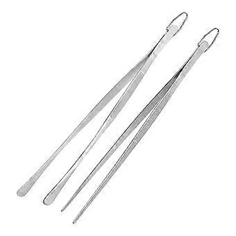2 stks keuken kooktang 12 inch voedselklem roestvrij staal fijn pincet met gekartelde tips voor chef-kok grill bbq pastasalade