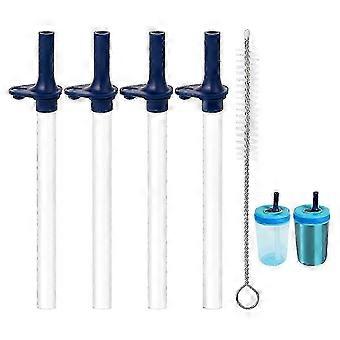4pcs Replacement Straws With Bite Valve For Zak Designskelso 15 Oz, With 1 Brush Reusable Kids Cup Replacement Straws SD