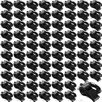 Black Lanyard Plastic Whistles - Referees, Fans, Students, Emergency