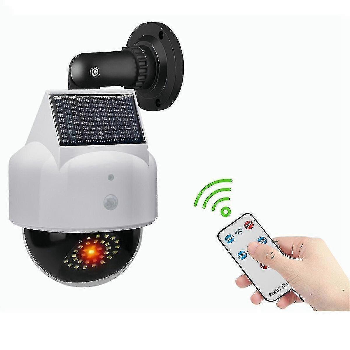 Simulation Camera Solar Flood Light with Motion Sensor Remote Control Waterproof LED Bright Security Lights