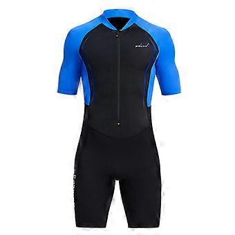 Muta da sub in neoprene da 1,5 mm da uomo 2024 con cerniera frontale e manica corta, per snorkeling, immersioni, nuoto, surf e sport acquatici