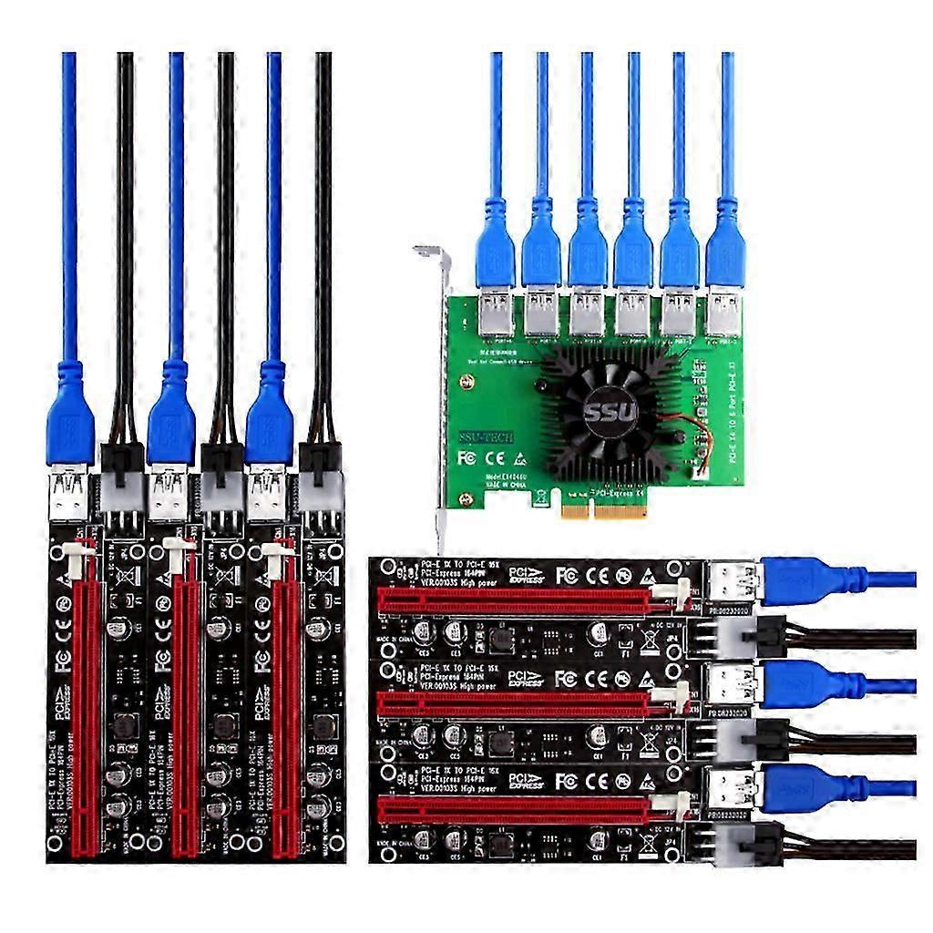 High Performance PCIe 1 to 4 PCI-Express 16X Slots Riser Card PCI-E Riser Board