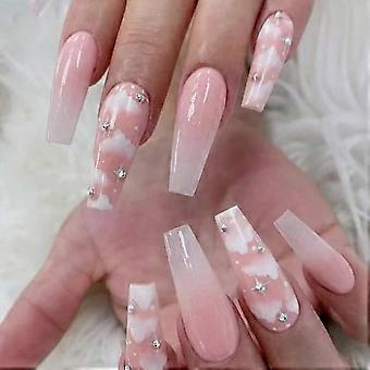 False Nails Prom Nails Women's Square False Nail - 24 Pcs
