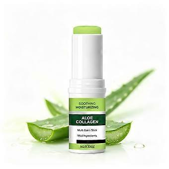 Aloe Collagen Facial Balm Stick, Moisturizing & Softening Dry Skin, LongLasting Hydration, Smoothing Primer To Prevent Foundation Caking 9G