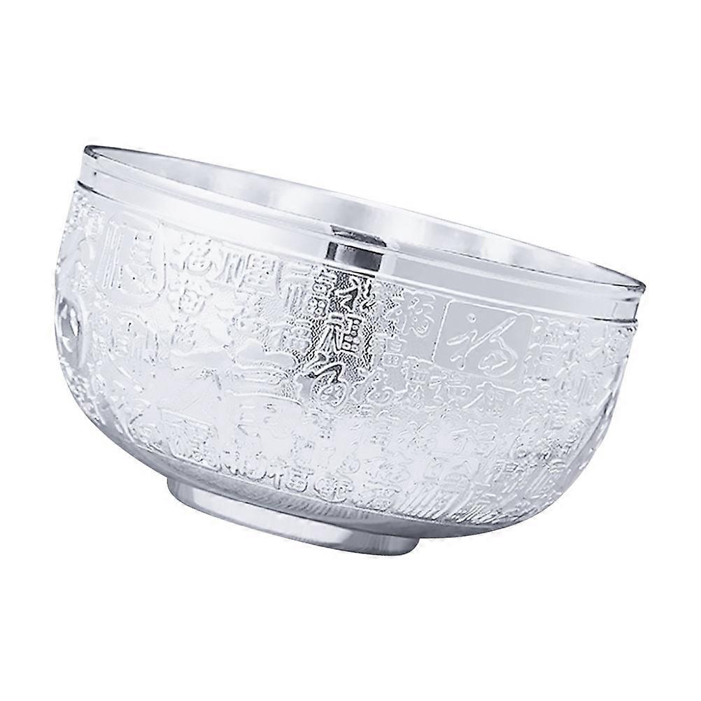Multi-Function Silver Bowl for Home Use 3Pcs Carved Design
