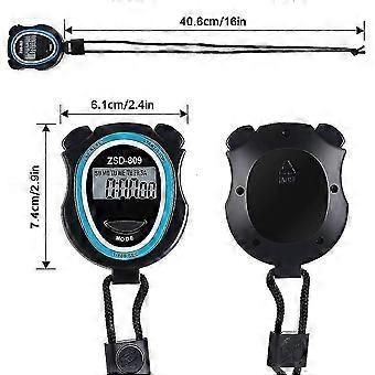 Jinyi Digital Stopwatch, Funct Digital Sports Stopwatch Countdown R Mode 12/24 Hours 1/100 Seconds, Lcd 3 Pieces