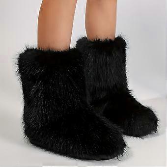 Y2K Style Faux Fur Boots with Fabric Upper, Inner, Sole & Insole for Everyday Wear