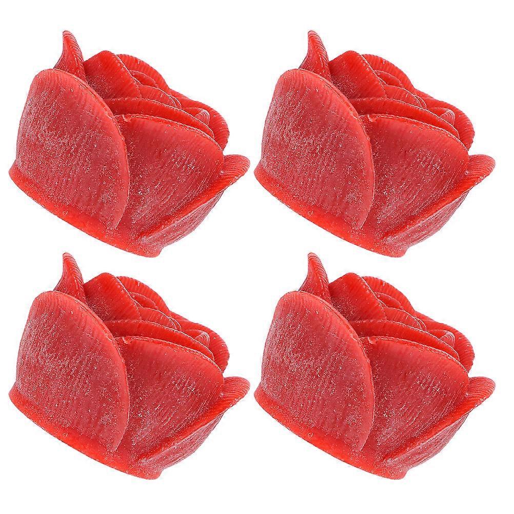 Electric Candle Lamp for Decoration 4Pcs Red Rose Candle Lights