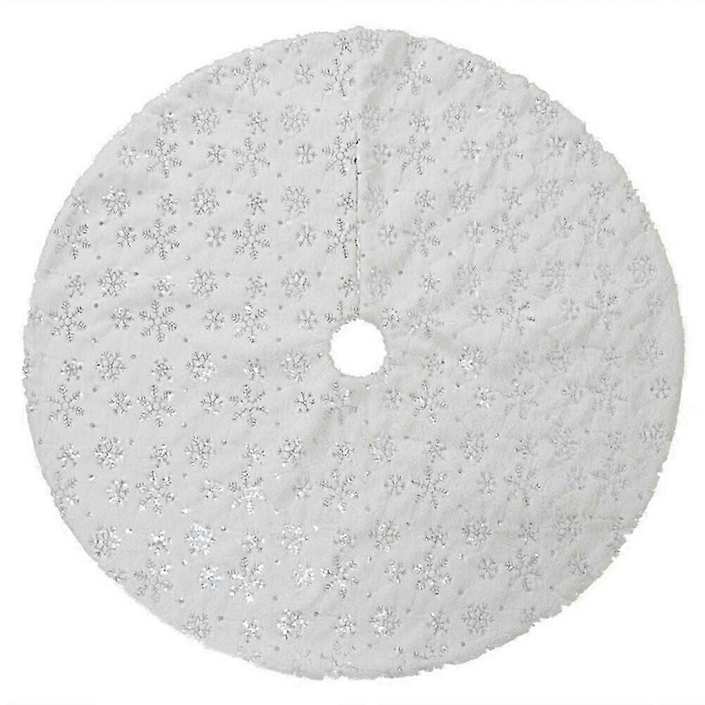 Plush Snowflake Tree Skirt 90cm
