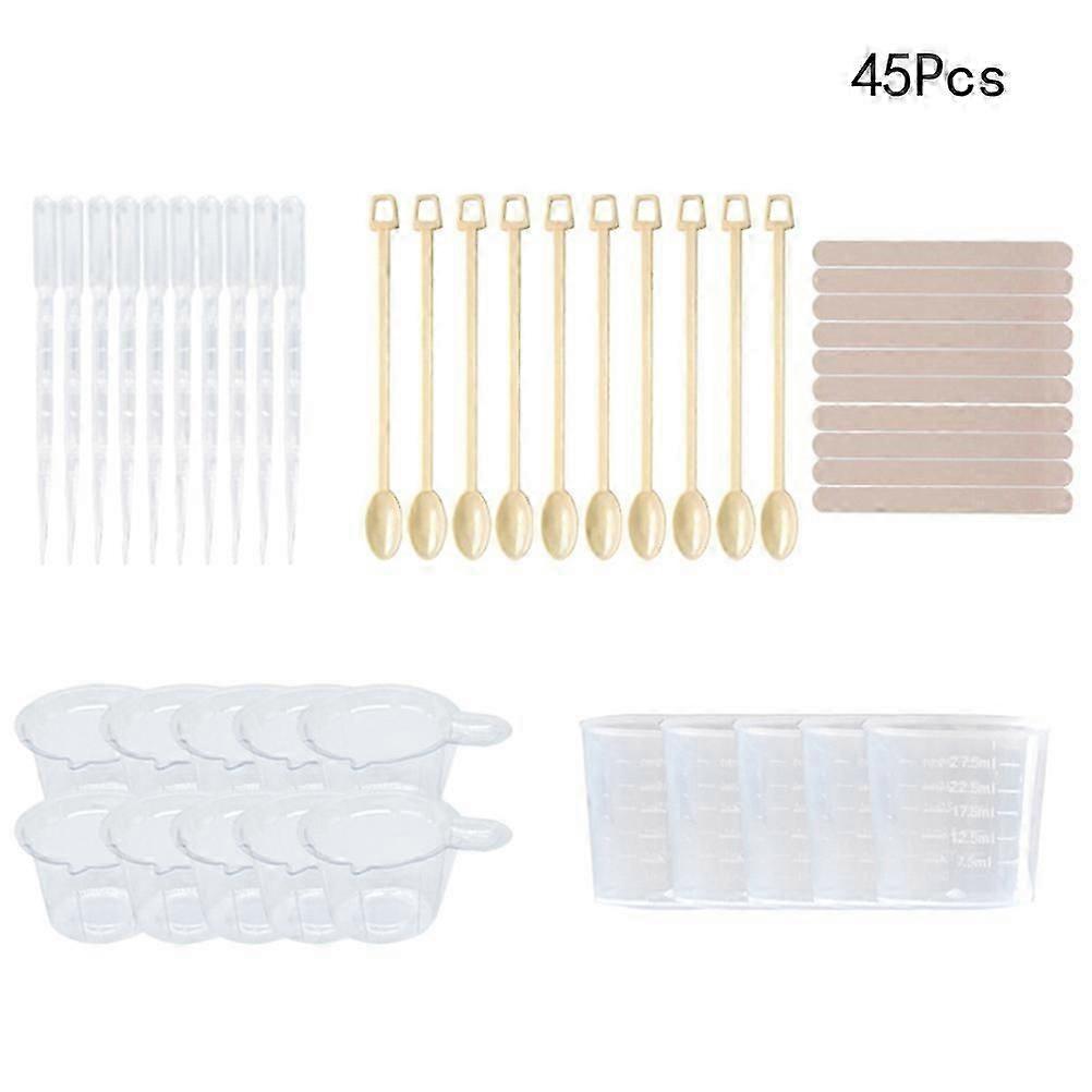 DIY Epoxy Tools Transparent Epoxy Crystal Tool Kit for Handmade Use 45Pcs
