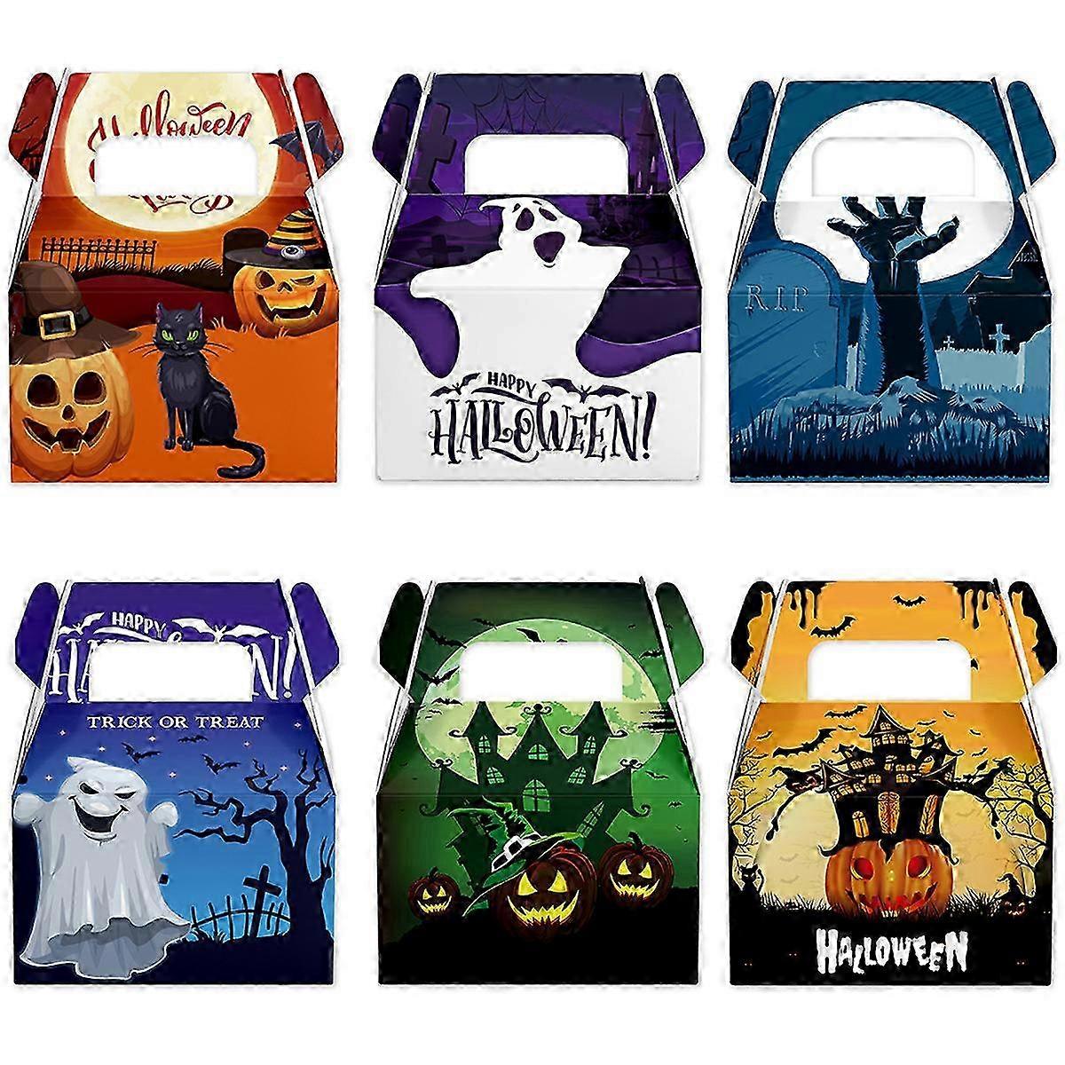 Halloween Treat Box With Ghost Skeleton Cat
