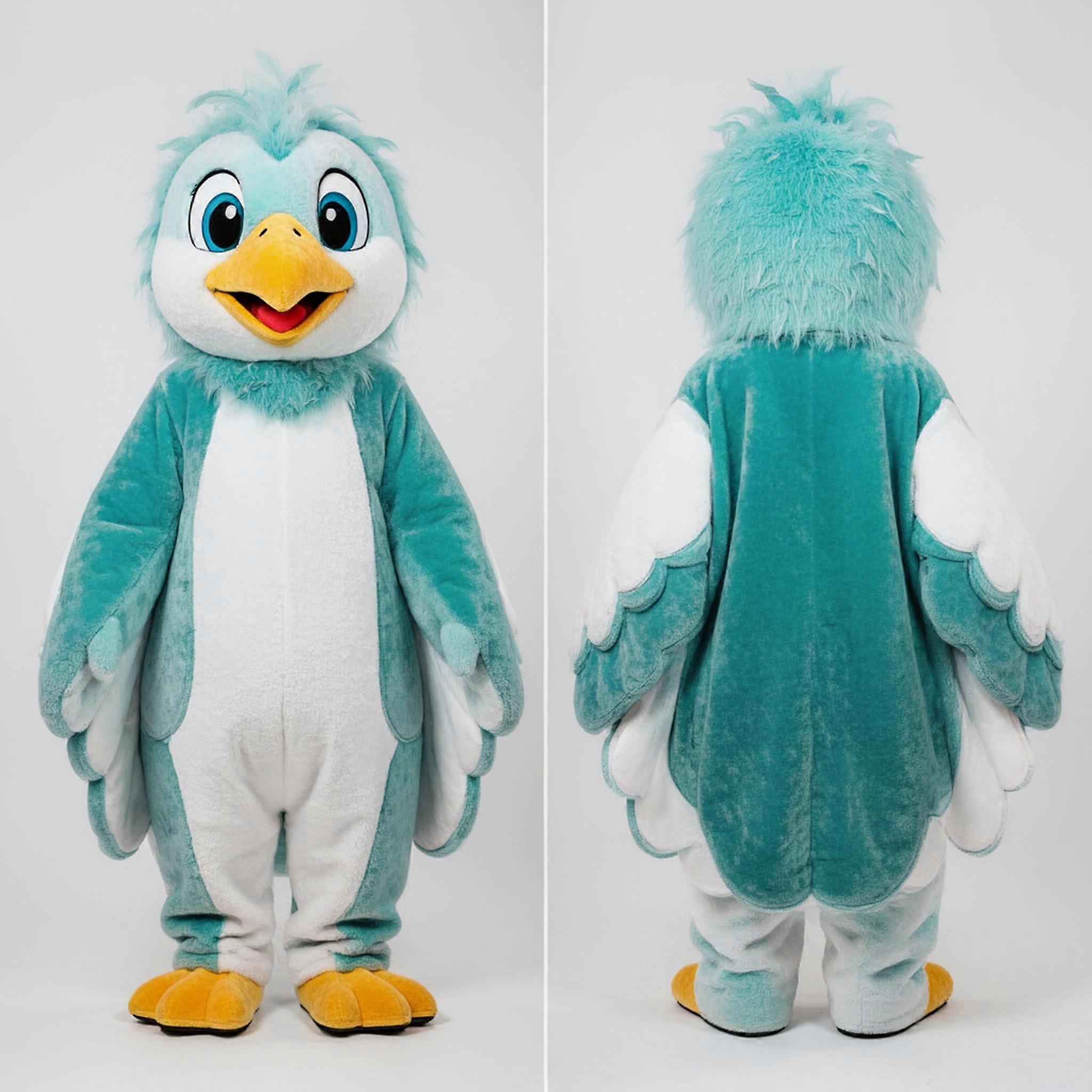 MASTICOT Teal White Cartoon Dove Mascot