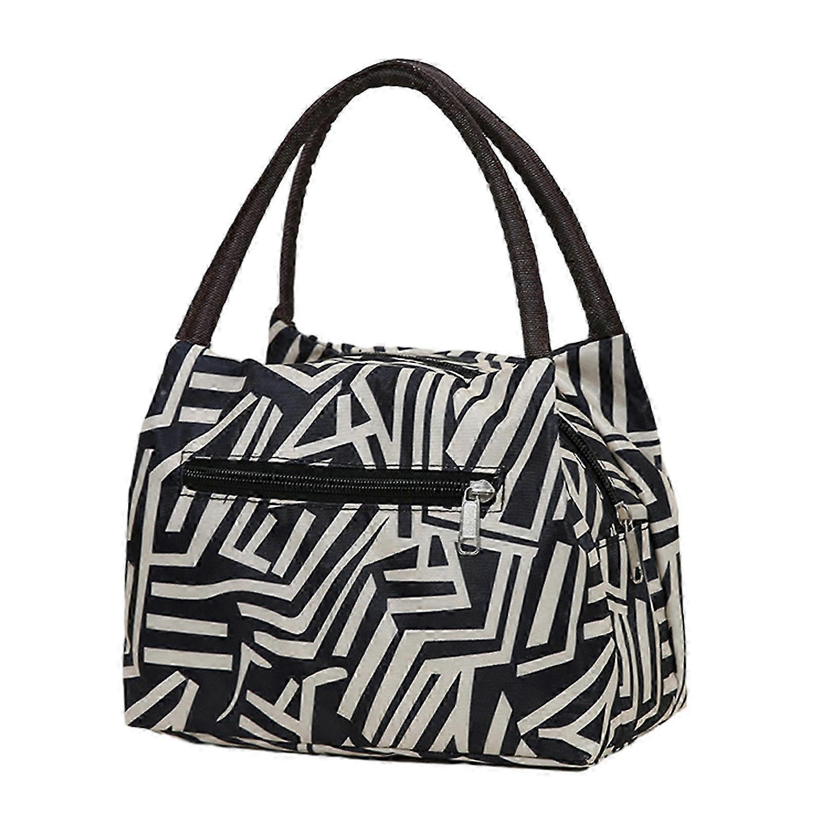 Square Interior Reusable Lunch Tote With Side Pocket