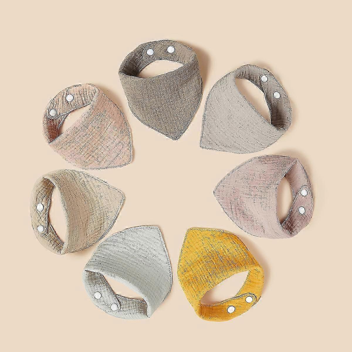 Triangular Muslin Baby Bibs 7pcs