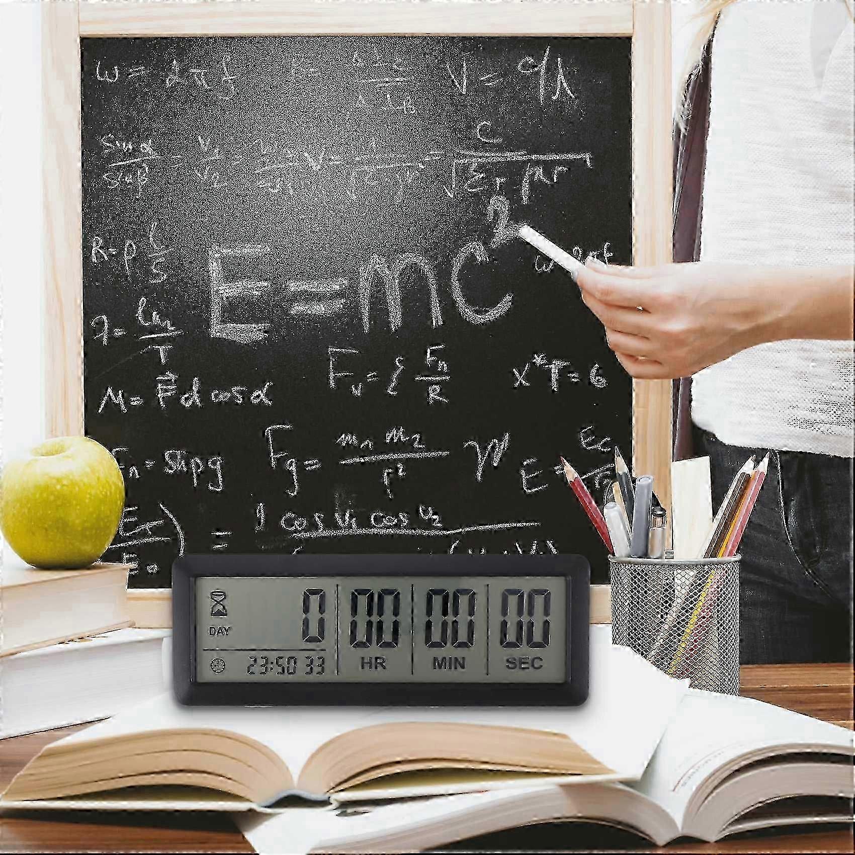 Big Digital Countdown Days Timer Clock - 999 Days Count Down Clock Timer compatible with Graduation Lab Kitchen (Black)