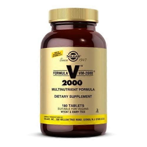 Solgar Formula VM-2000 Tablets (Multinutrient System), 180 Tabs
