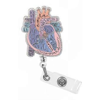 Retractable ID Badge Holder Heart-Shaped with Clip for Name Tags, Nurses, Doctors, Teachers, Students, Office & Clinic Staff