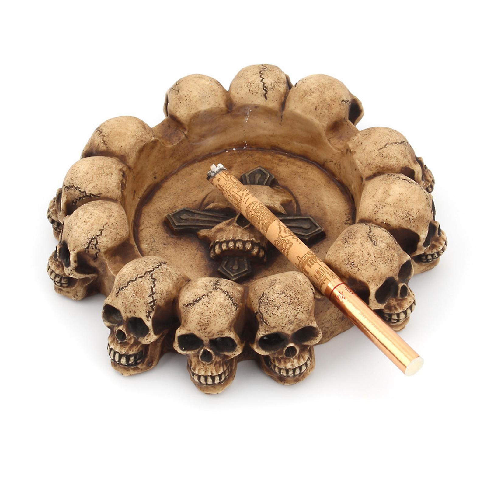 Retro Skeleton Head Ashtray Vintage Gothic Style Ashtray For Home Desktop Decoration